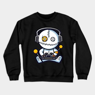 Poor puppet playing games Crewneck Sweatshirt